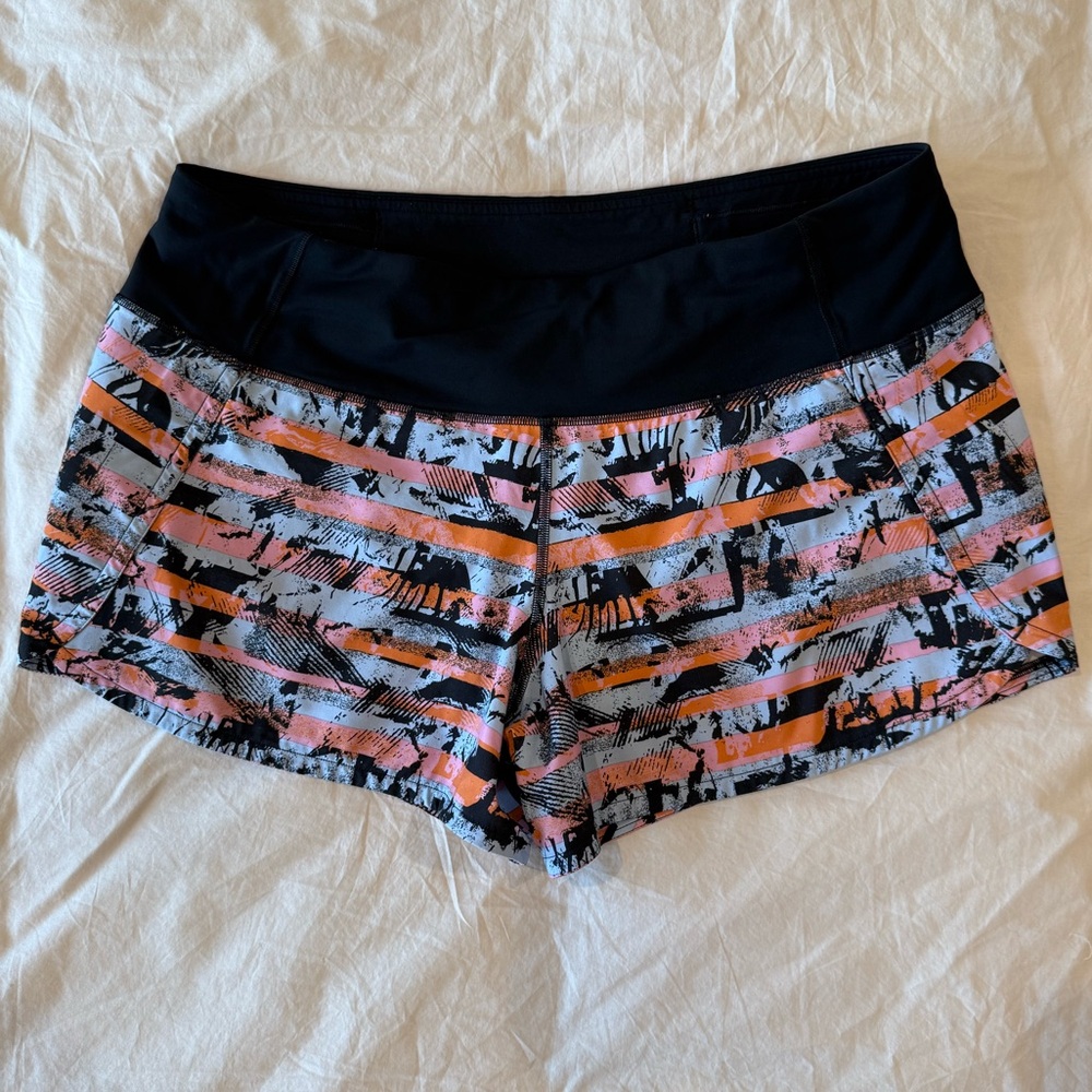 Lululemon Speed Up 4” Multicolor Patterned Shorts Size 8